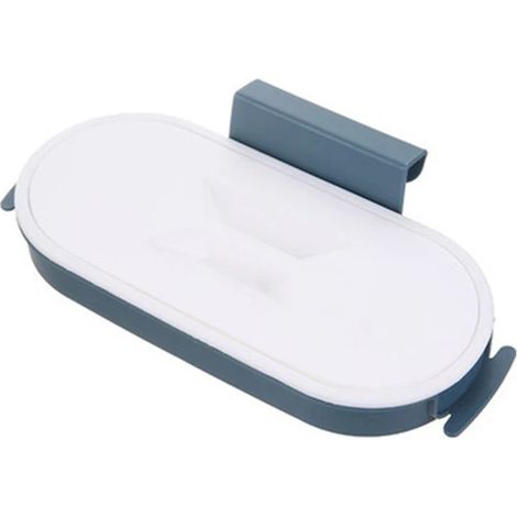 (BLEU CIEL) Support de rangement portable pour sacs poubelles en plastique, crochet pour sacs, support pour éponges à récurer, étagère sèche, organisateur de cuisine (1/5)