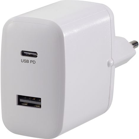 VOLTCRAFT UC-2ACX001 USB Ladegerät 32 W 1x USB-A, 1x USB-C® USB PD Weiß Innenbereich USB Power Deliv