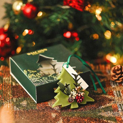 Wax Melts - Christmas Tree Shape - Gardenia Oud Tea Scents - Flameless Air Freshener For Car Closet Office Home - 30 G (1/5)