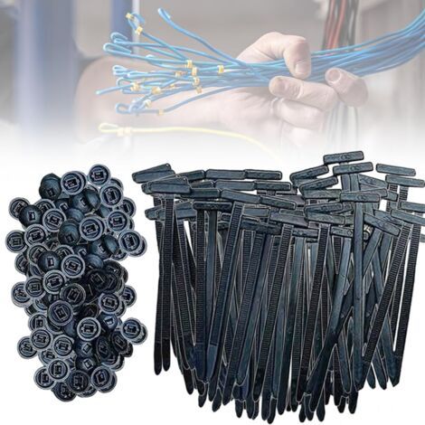 200 pièces attache câble nylon, rivet plastique autobloquant, fixation rapide universelle pour réparation automobile et bricolage (1/5)
