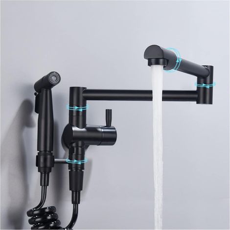 Robinet de cuisine remplisseur de pot Robinet de remplissage de pot d'évier de cuisine en laiton robinet de cuisine mural avec pulvérisateur latéral for eau froide mitigeur ( Color : One flow mode ) (1/5)