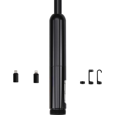 Caméra d'inspection endoscopique double lentille HD 1920P, éclairage LED 8+1, zoom x2, câble 5m, étanche IP67, compatible Android/iOS, pour automobile et plomberie. (1/5)