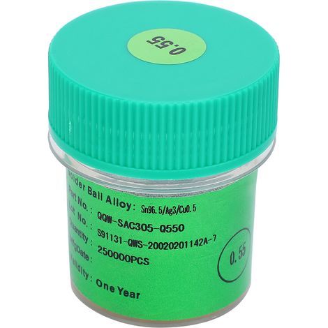 Bleifreie BGA-Lötkugeln (0,55 mm) für Leiterplattenreparatur und Reballing, Lötzubehör (1/5)