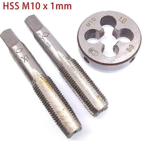 Taraud et filière M10 x 1 mm, 59 mm, acier HSS - outillage métallurgique (1/2)