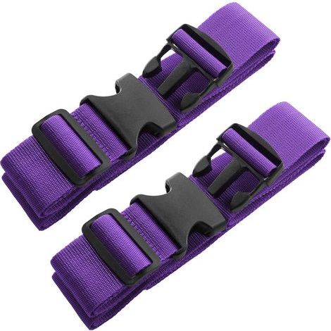 2 pièces sangles de bagage 74"×2" pour valises, sangles réglables avec boucles robustes, accessoires de voyage, violet (1/4)