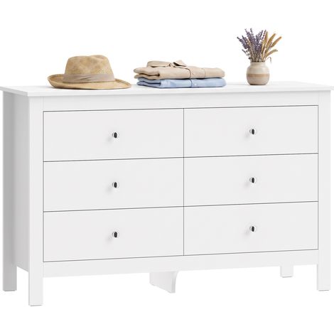 Cómoda, con cajones, 118 x 39,5 x 75,5 cm, blanco (1/5)