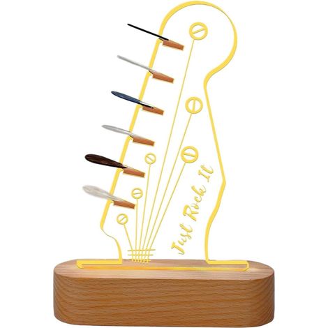 Guitar Pick Holder, Light Up Acrylic Holder, Guitar Accessory, LED Guitar Pick Display, Acrylic Pick Stand, Guitar Display Stand, Illuminated Guitar Holder, Unique Guitar Pick Holder (1/5)