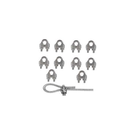 10PCS M8 Serre câbles Etrier U Boulon Clip de Câble 304 Acier inoxydable Selle de pince de Câble Câble métallique Clips pour etendoir linge exterieur (1/5)