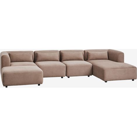 Divano componibile Fogler 4 pezzi con chaise longue e pouf SKLUM            
