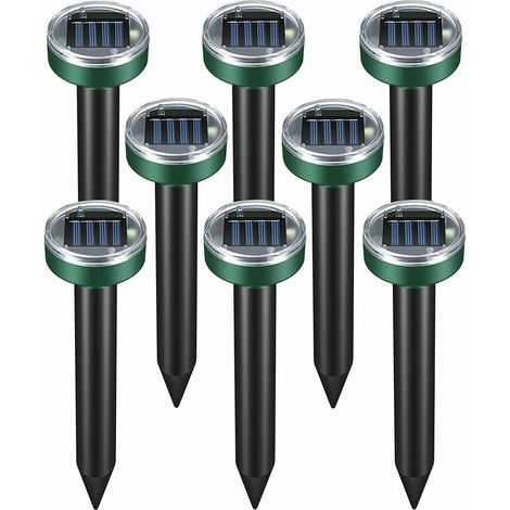 8er-Pack Solar-Maulwurfabwehr, Ultraschall-Maulwurfabwehr, Solar-Maulwurfjäger, intelligent kombiniert Geräusche und Solaraufladung, wasserdichtes Gerät für Gärten im Freien, Rasen (1/5)