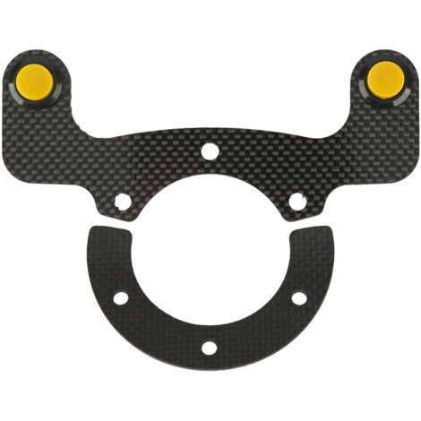 Kits de Boutons de Klaxon Externe en Fibre de Carbone 6 Boulons, Roue en Acier, Bouton modifié, Ajustement pour Les Lumières Ho, Roue Jaune Permettant Un Klaxon Facile. (1/5)