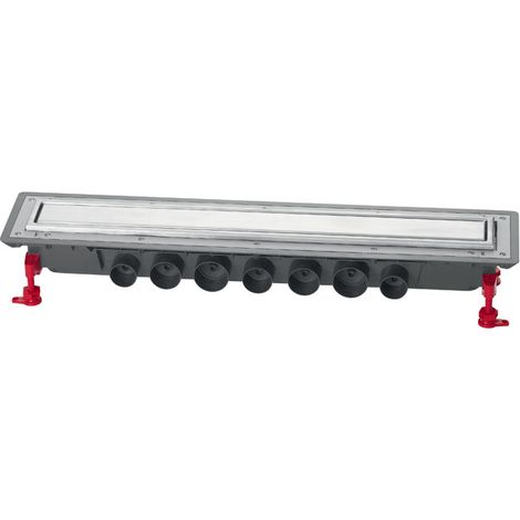 Wirquin Pro – Caniveau de douche à l'italienne 70 cm – Grille inox brossé réversible – Débit 79 l/min – Installation facile avec natte d'étanchéité