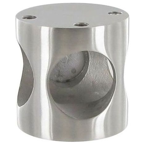Raccord de liaison en t - Hauteur : 45 mm - Décor : Satiné - Matériau : Inox 304 - Diamètre : 45 mm - Pour tube de diamètre : 25 mm -