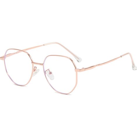 1 paire lunettes anti-lumière bleue, monture PC/AC, design polygonal, confort ergonomique, pour ordinateur/jeux/téléphone (1/5)