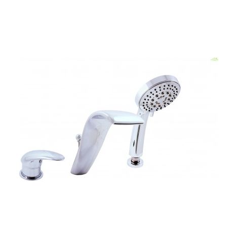 Mitigeur baignoire à cascade 3 trous avec inverseur en chrome-Chromé---Chromé (1/4)