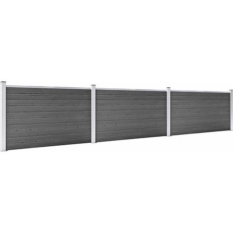 Maison Exclusive - Zaunelement Set WPC 526x105 cm Schwarz (1/5)