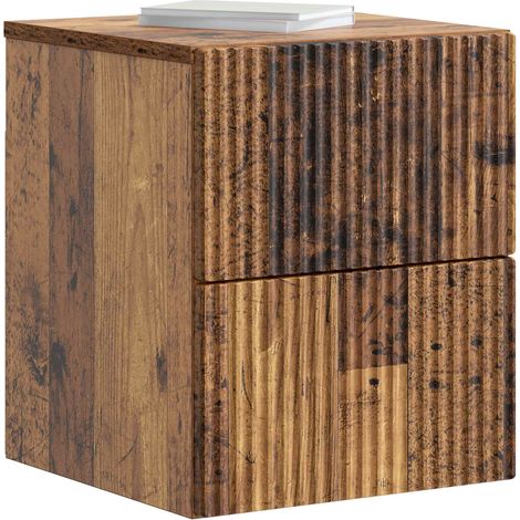 Maison Exclusive - Mobiletto da notte a muro Legno antico 33 x 34,5 x 40 cm