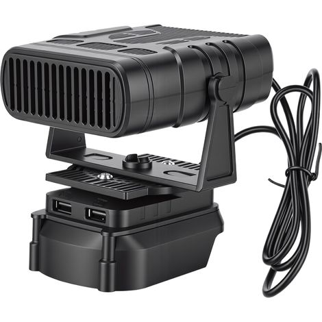 Decdeal Chauffage d'espace sans fil adapté à la batterie Makita BL1830 BL1850 BL1840, 2 vitesses, silencieux, petit avec deux Ports USB (1/5)