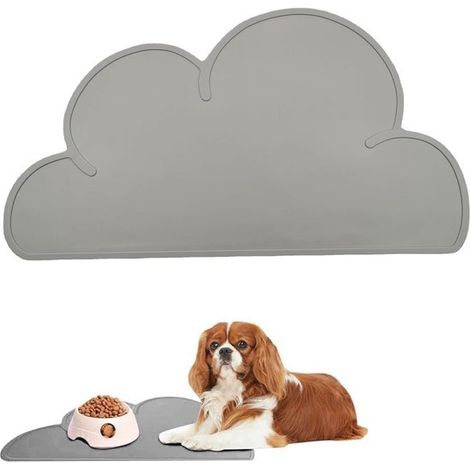 Silikon-Futtermatte für Hunde und Katzen – Rutschfeste Futterschale – 48 x 27 cm – Grau (1/5)