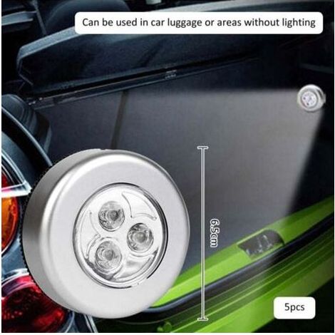 5 Pcs Spot LED Autocollant Sans Fil Lampe Adhésive pour Placard Passage Éclairage (1/3)