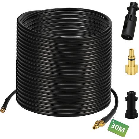 Jiubiaz Manguera desatascadora 30m 180Bar PVC con boquilla fija de cobre y M22