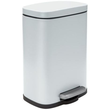 Papelera con pedal Acero AKIRA 12L Blanco mate Spirella