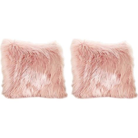 coussins moelleux simples pour la maison, housse de coussin, housse de coussin de canapé - Rose (1/5)