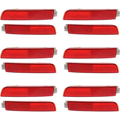 Sei catarifrangenti per paraurti posteriore per veicoli Nissan Sentra 2013-2018, codice modello 265655C000.