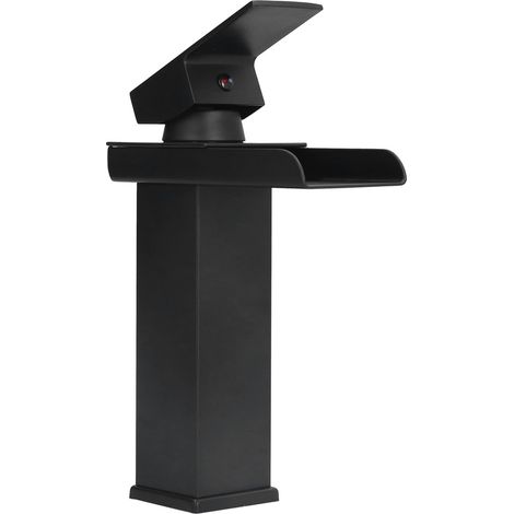 Robinet mitigeur eau chaude/froide G1/2 noir avec long manche pour salle de bain, hôtel ou maison d'hôtes