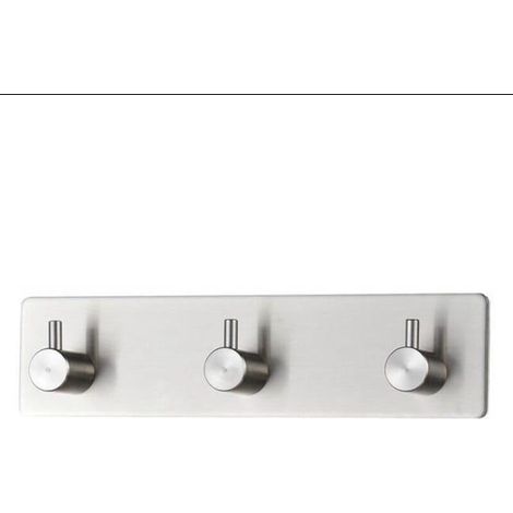 Porte Manteau Inox 3 Crochets Adhesif Y (1/4)
