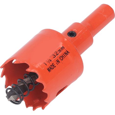 Foret cloche en acier rapide bimétallique avec mandrin pour bois et métal 1-1/4 po (32 mm) (1/5)