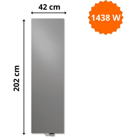 Radiateur acier H. 202 x L. 42 cm Niva vertical N2L1 laqué Vasco (1/5)