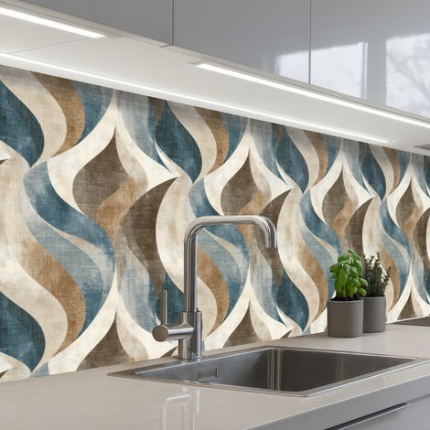 SCHIENALI CUCINA Astratto - Onde - Colorato 300x80 cm (1/5)