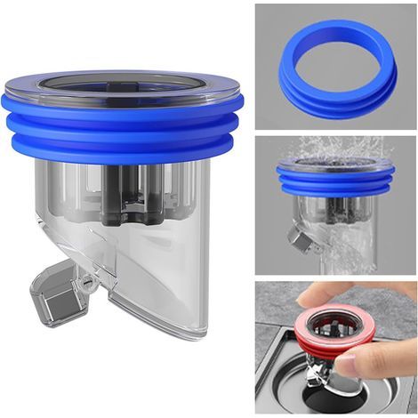 Lot de 2 bouchons anti-odeurs pour canalisations - clapet anti-retour pour douche, lavabo, balcon - joint d'étanchéité inodore (1/5)
