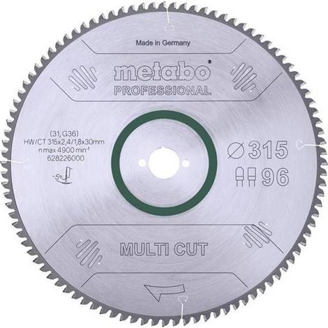 Sägeblatt Metabo multi cut professional 315x30, Z96 FZ/TZ, 5Grad neg. (1/3)