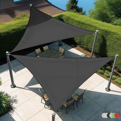 piezas, toldo triangular de tela Oxford 300D de alto gramaje, protección UV del 95%, tacto no plástico, textura de tela, fácil de instalar, adecuado para patio, jardín, terraza de piscina. (1/4)