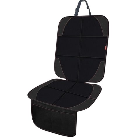 1 set di protezioni per seggiolini auto in pelle impermeabili per bambini con fondo antiscivolo, ampie tasche a rete, pelle e tessuto, per SUV, berlina, bagagliaio