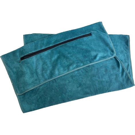 Serviette De Sport - Microfibre 120 x 50 cm - Avec Poche Zippée - Pour Salle De Sport Et Entraînement - 1 Pièce (1/5)