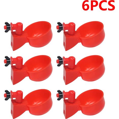 Ensemble de 6 abreuvoirs automatiques en plastique pour poulets, canards et volailles, 36 coupelles, système d'hydratation pour cages ou élevage domestique.-AquaForge (1/5)
