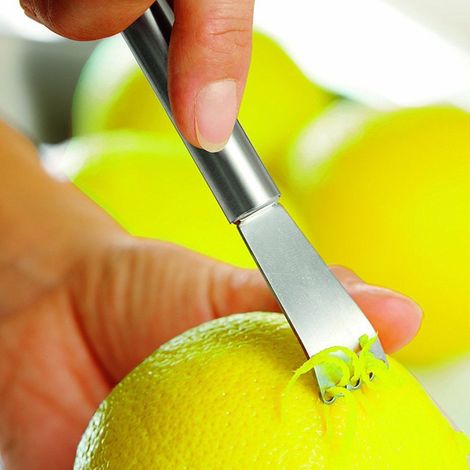 TrAdE Shop Traesio - Rigalimoni Raschia Agrumi Gratta Buccia Scorza Arance Limoni Acciaio -