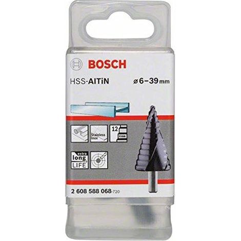 Forets étagés HSS-AlTiN Bosch 6 - 39 mm, 10,0 mm, 93,5 mm (1/10)