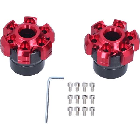 GARRYFIZH Jeu de roues, fourche avant, cadre, curseur, protection anti-collision, alliage d'aluminium CNC, universel pour motos et vélos, rouge (1/5)