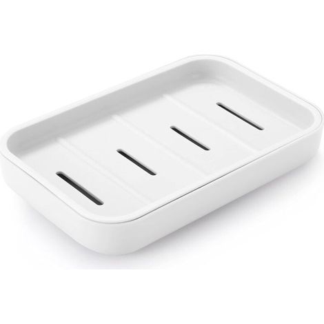 1 pz (bianco) Portasapone da bagno con scolapiatti, salvasapone per doccia, facile da pulire, asciuga rapidamente, impedisce al sapone di fare schiuma -Crezuo
