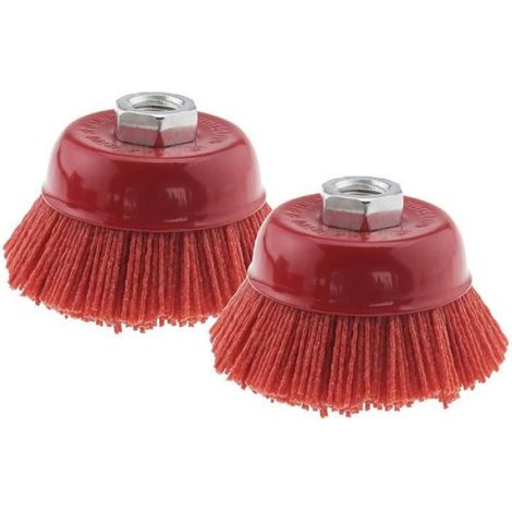 Brosse boisseau à fils de nylon abrasifs,Brosse boisseau à fils-,pour Polissage du Métal Nettoyage Broyeur Élimination de Rouille (1/3)