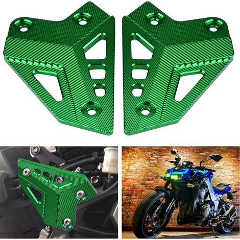 Repose-pieds Moto Protège-talon Garde Protection pour Kawasaki Z900 2017 Vert, Cale-pied Antidérapant (1/5)