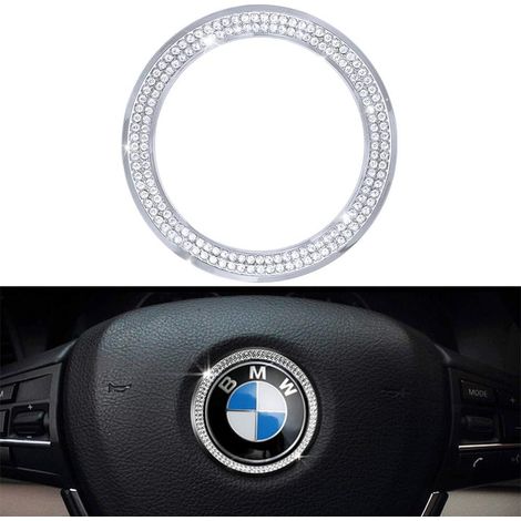 Couvercle Logo Volant - Alliage De Zinc Et Strass - Compatible Avec Tous Modèles BMW 2012 À 2022 - Pour Décoration Intérieure Automobile - Lot De 1 (1/5)
