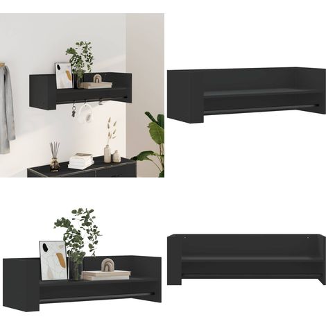 Wandregal Schwarz 100x35x30,5 cm Holzwerkstoff - Wandregal - Holzregal - Regal Schwarz - Wohnraum Dekoration - Platzsparendes Möbel - Home & Living (1/5)