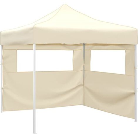 Tente pliante double couche, dimensions 291x291x315 cm, beige. (1/5)