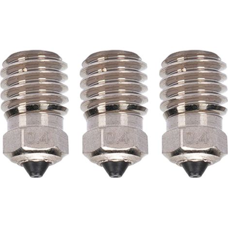 Buses d'extrudeuse Hotend, 3 pièces, buse de remplacement en acier trempé à haut débit pour imprimante 3D Lab X1 P1P 0.4mm (1/5)