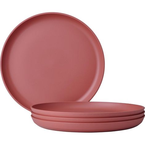 Assiette petit déjeuner 4 pièces Silueta - Lavable au lave-vaisselle et résistant au micro-ondes - Assiettes en plastique - Assiettes plates - Vaisselle - 23 cm - Vivid mauve (1/5)